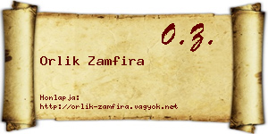Orlik Zamfira névjegykártya